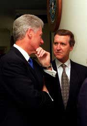 President Clinton en Minister van Defensie William Cohen