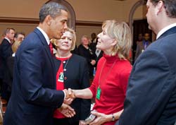 Beverly Eckert en president Obama